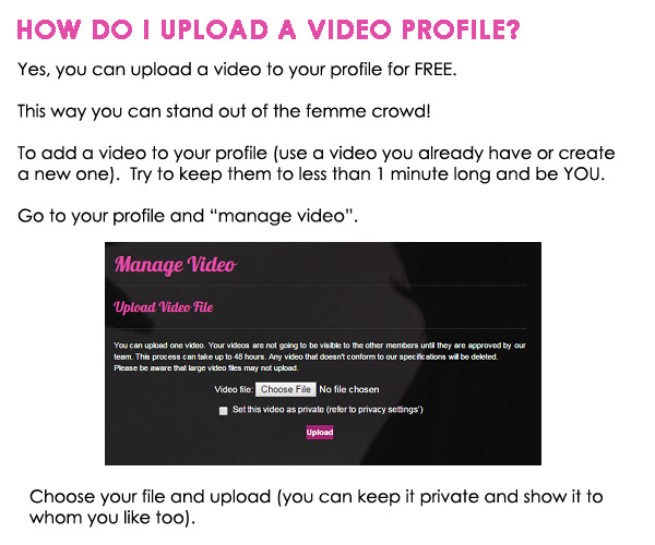 femme lesbian videos for online profiles